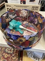 Floral hat box with a duster