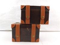 Lof of 2 Small Decorative Brown Boxes