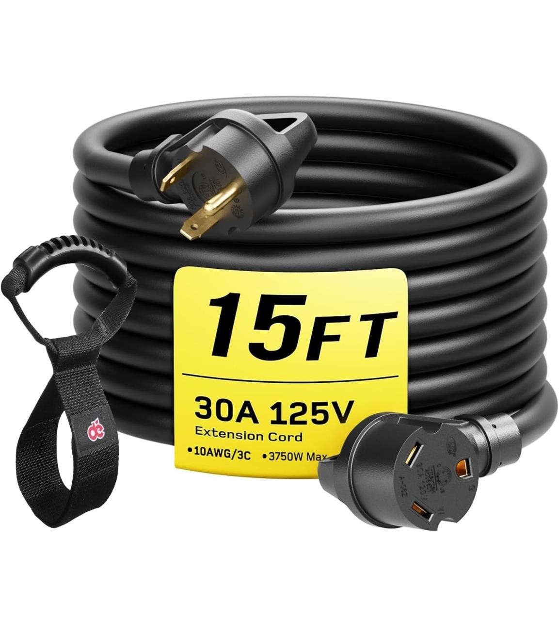 $63 dé 30 Amp RV Extension Cord 15ft