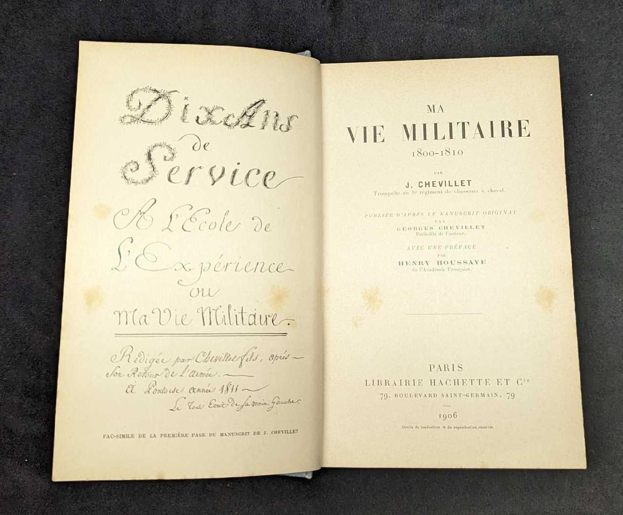 Antique Ma Vie Miliataire j. Chevillet Hardcover F