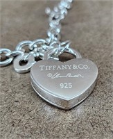 Tiffany & Co. 925 Heart Padlock w/ Key