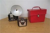 Primitive Decor Metal Box, Brownie & Kodak