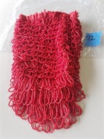 Crochet Iridescent Candy apple red draw string