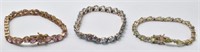 (3) Sterling Silver & Gem Stone Bracelets