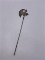 STERLING SILVER BATTLE AXE HAT PIN