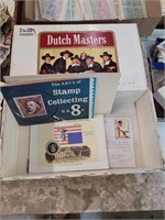 Cigar box with stamps