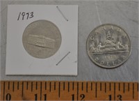 1973, 1972 Canada 1$ coins