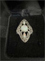 Stunning art deco inspired, opal ring with
