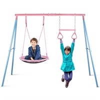 Lunafun Swing Sets for Backyard, Heavy-Duty