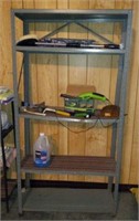 Metal shelving unit and content