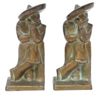 (2) HUBLEY CAST IRON 'LAZY PEDRO' BOOKENDS