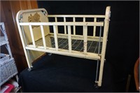 Vintage Metal Doll Baby Crib