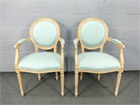 2x The Bid Upholstered Designer Arm Chairs
