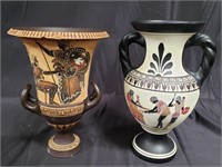 Pair of pottery classical urn replicas
