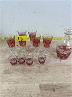 Lot of Red Glassware