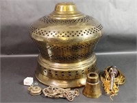 Venetian Hammered Brass Brazier Bell Light Fixture