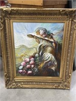 Framed Painting “ Mallorquina “ By Jose Royo.