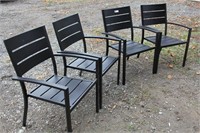 Set of 4 Steel Patio Chairs