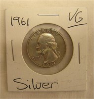 1961 Silver Quarter Vg