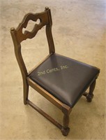 Vintage Wood Padded Seat Chair