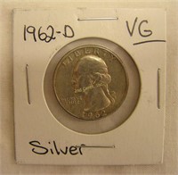 1962-d Silver Quarter Vg
