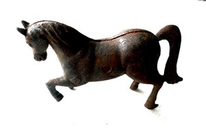 Antique Cast Iron Horse Bank 7 1/2"L