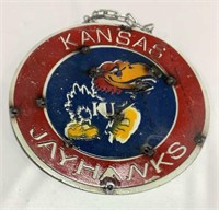 Metal KU Jayhawks sign 9”