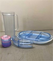 Tupperware lot of food storage and cool aid