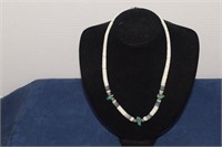 Necklace w/ Shell Beads & Turquoise