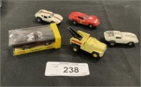 5 Vintage Toy Slot Cars, Batmobile.