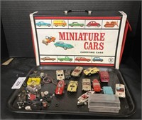 Retro Slot Cars, Vintage Toy Car Carrying Case.