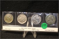 Nickel Set Silver, Buffalo and Jefferson