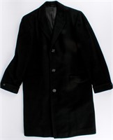 Vintage Men's Black Cashmere Wool Coat