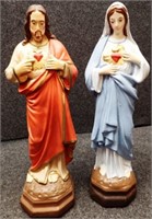 Jesus & Mary Plaster Religious Statues