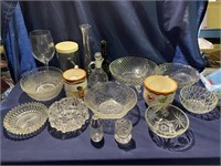 Glassware and Candle Holder Lot