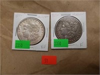 Lot of 2 1896 Silver Morgan Dollar Coins