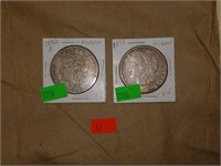 Lot of 2 1882 O & 1888 Silver Morgan Dollar Coins