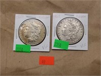Lot of 2 1889 & 1900 Silver Morgan Follar Coins