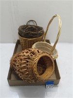wicker baskets and vase