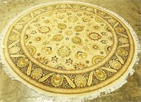 HAND KNOTTED ROUND PERSIAN SILK RUG