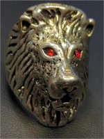Gemstone eyeball lion ring size 11