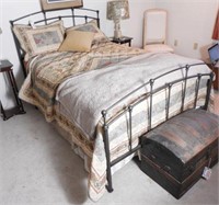 Lot #4587 - Contemporary double bed with metal