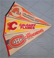 NHL Pennants - Les Canadiens, Calgary Flames+