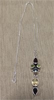 Peridot, Citrine, Aquamarine S/S Necklace