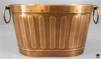 Embossed Copper Oval Metal Bucket