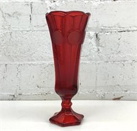 8" Fostoria Ruby glass coin vase