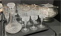 Crystal & Glass Stemware, Punchbowl, Decanter.