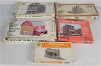Assorted H O Scale Train Scenery Buildings