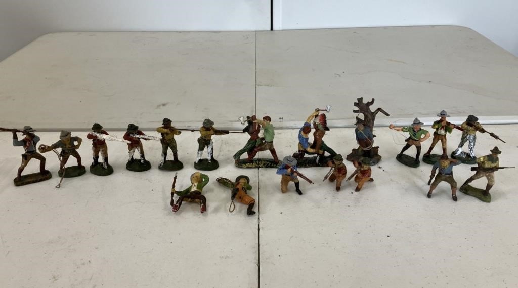 VTG Elastolin Cowboys Settlers Frontier Figures