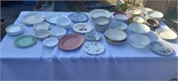 Plates, saucer, bowls including corral, gibson,